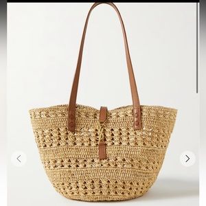 Saint Laurent Panier Raffia Tote-Small